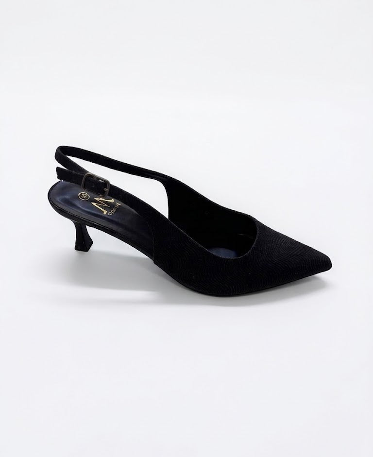 Slingback pailleté à bout pointu et petit talon effilé