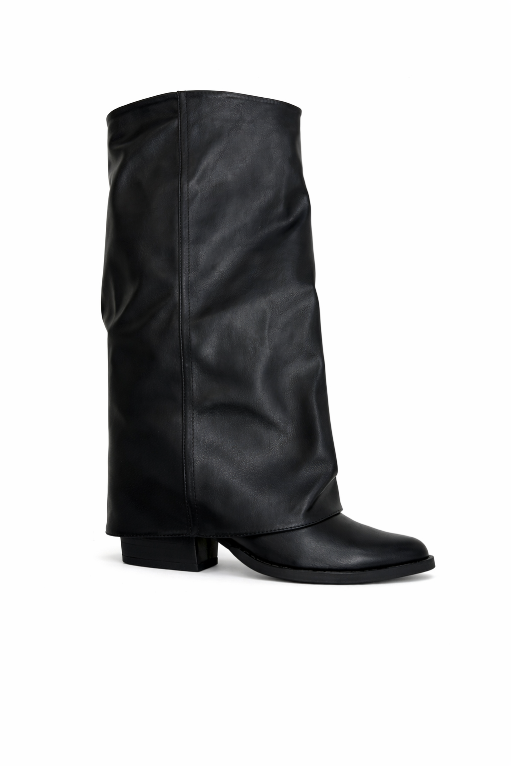 Bottes mi-mollet effet cuir souple