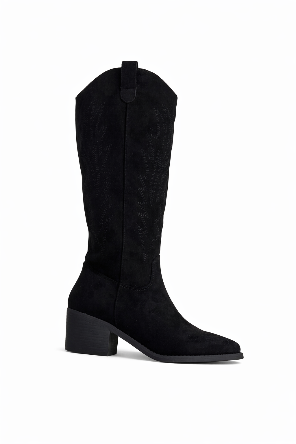 Bottes western en suédine brodée