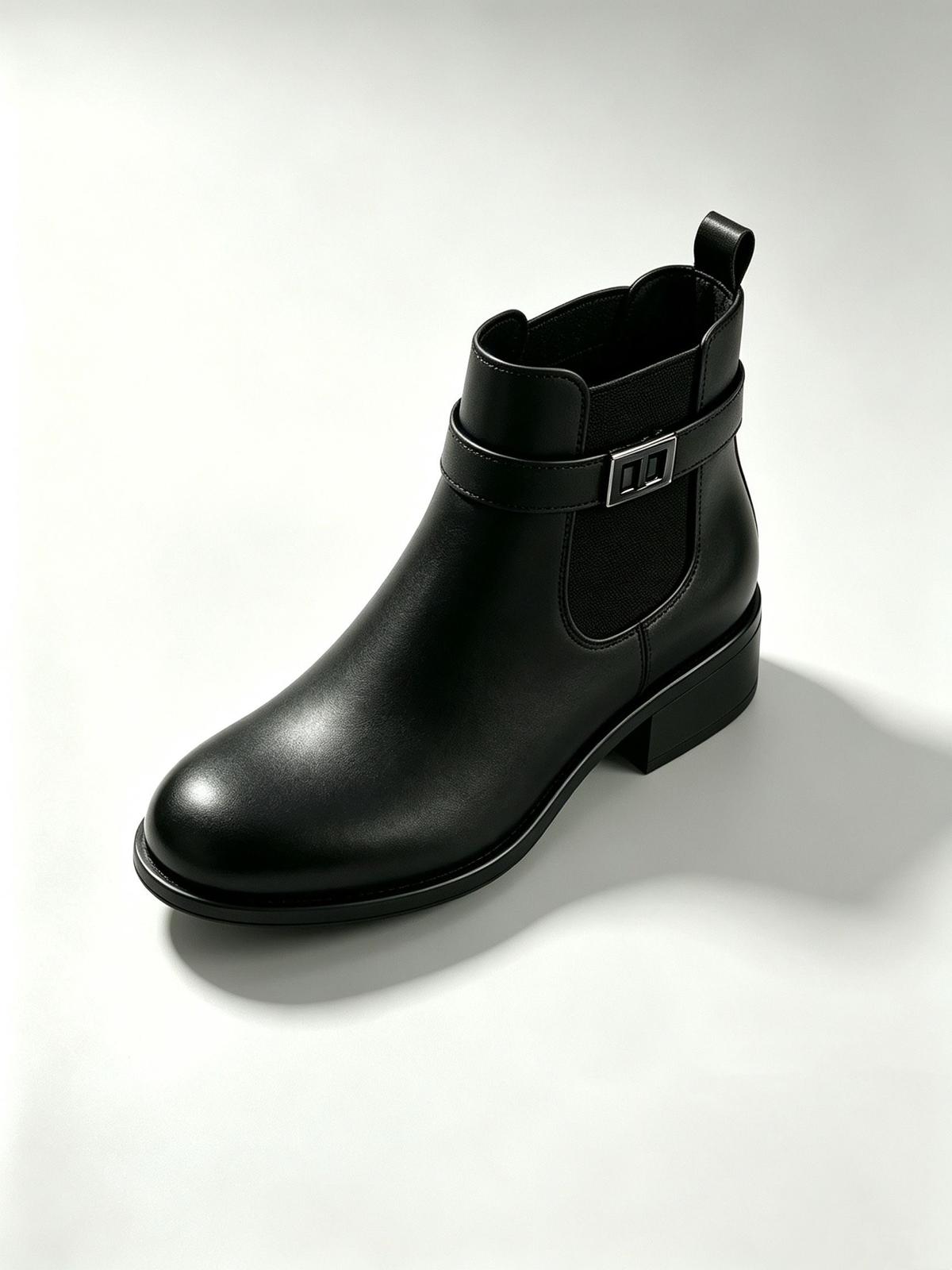 Bottines vernies à boucle élégante