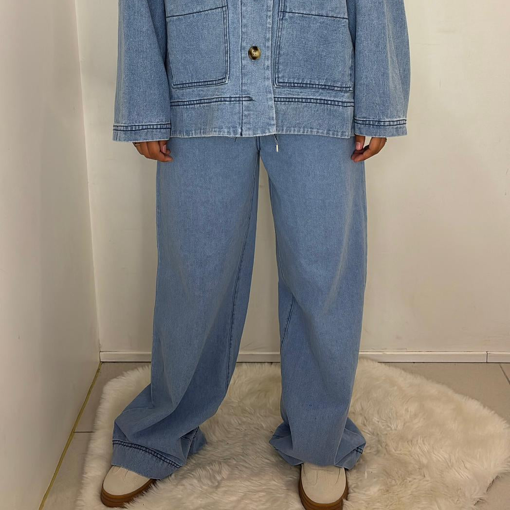 Pantalon denim large