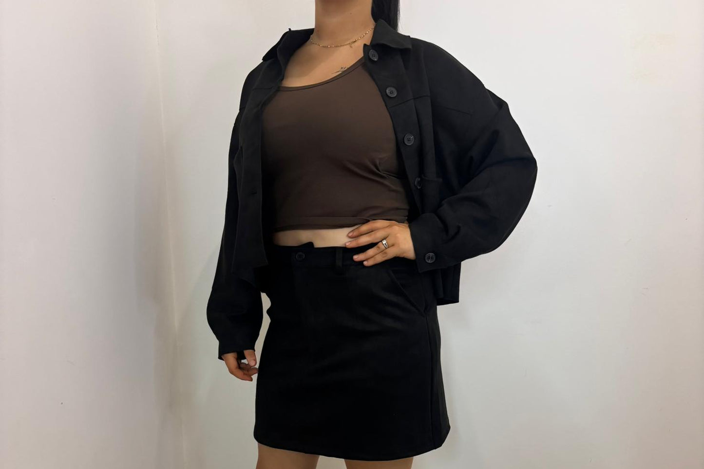 Veste vintage à boutons et poches plaquées