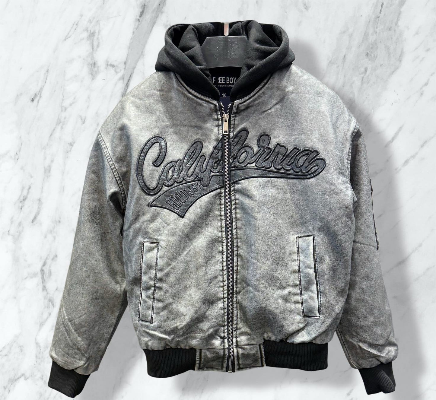 Veste bomber avec capuche et broderie California