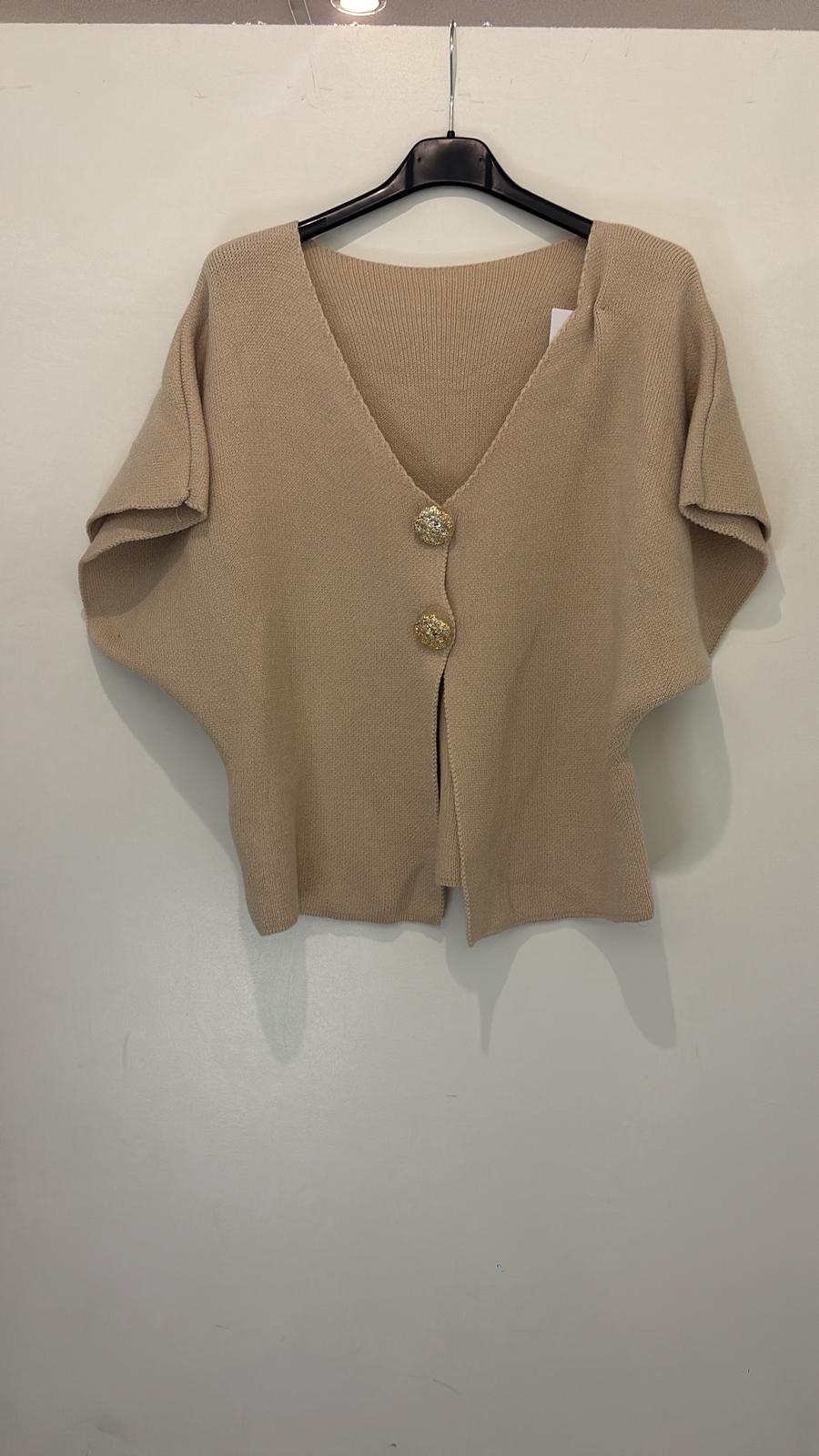 Gilet sans manches à boutons dorés