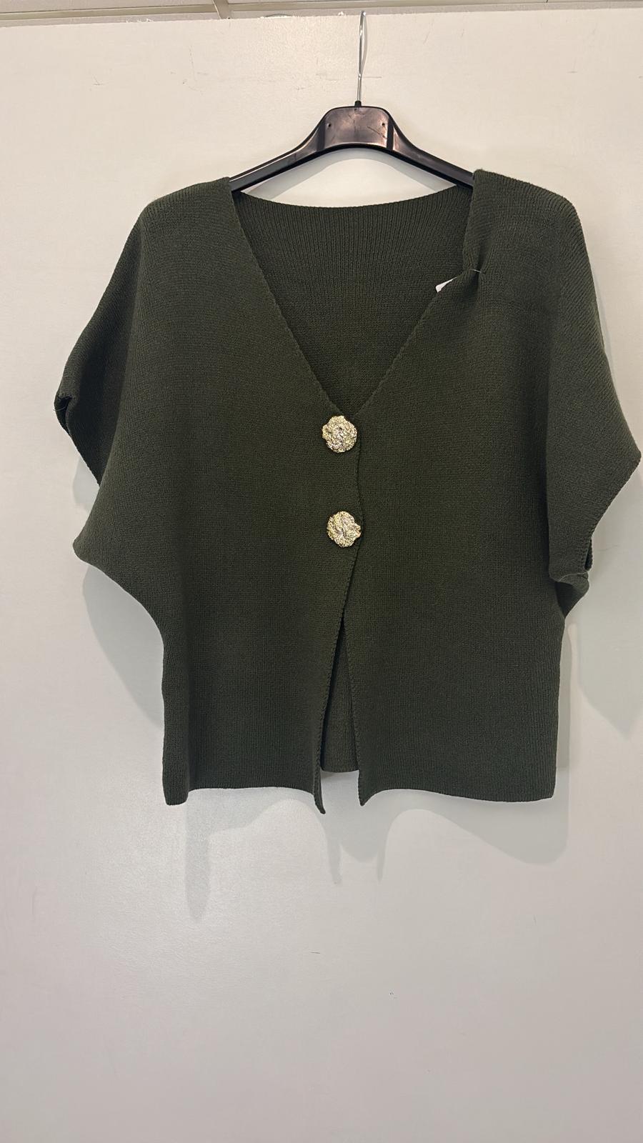 Gilet sans manches à boutons dorés