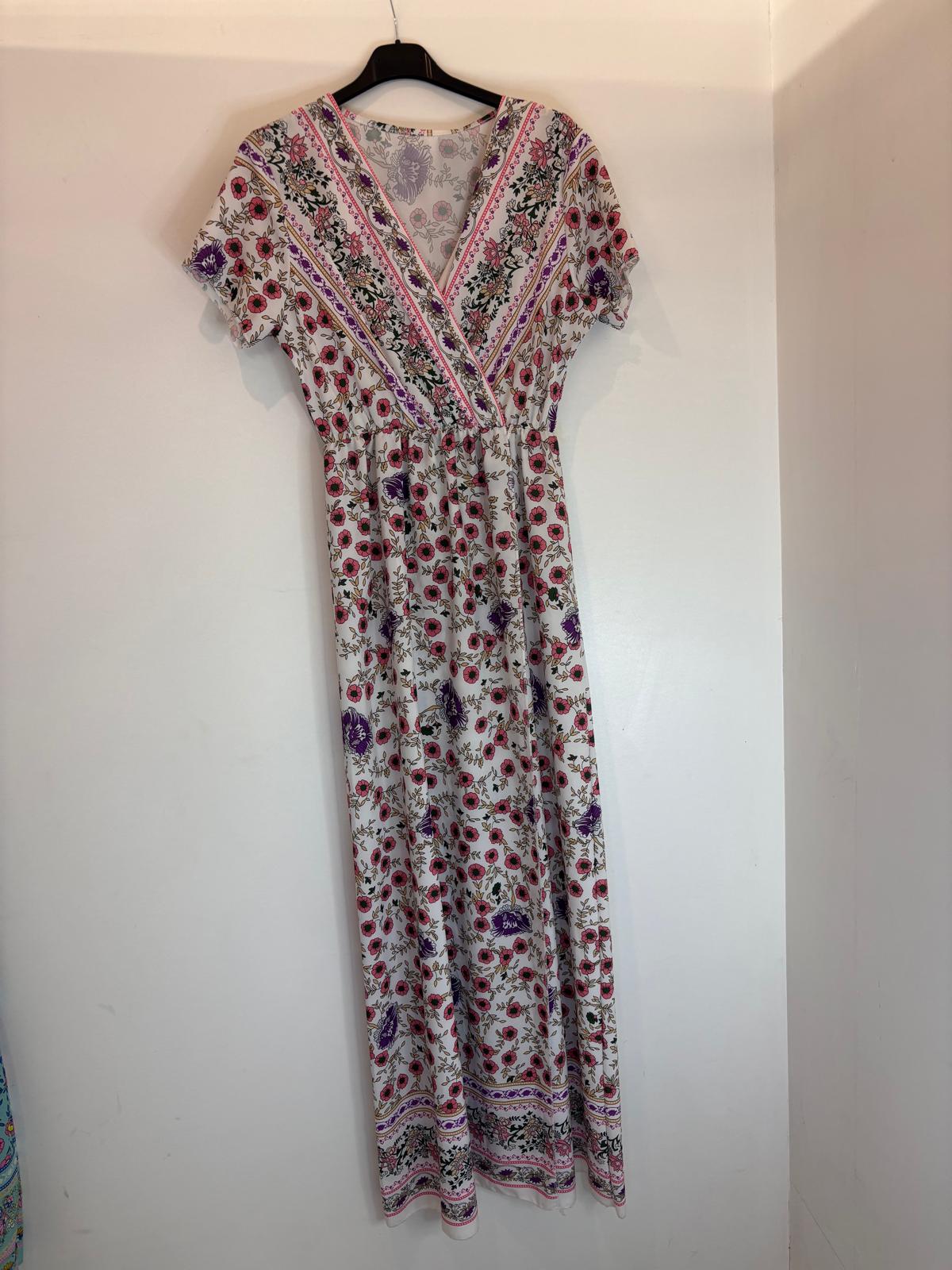 Robe longue bohème à motifs fleuris