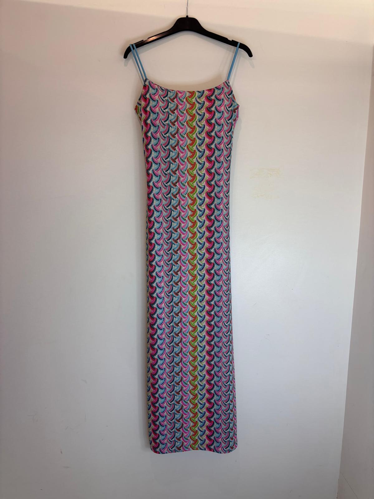 Robe longue motif ondulé multicolore