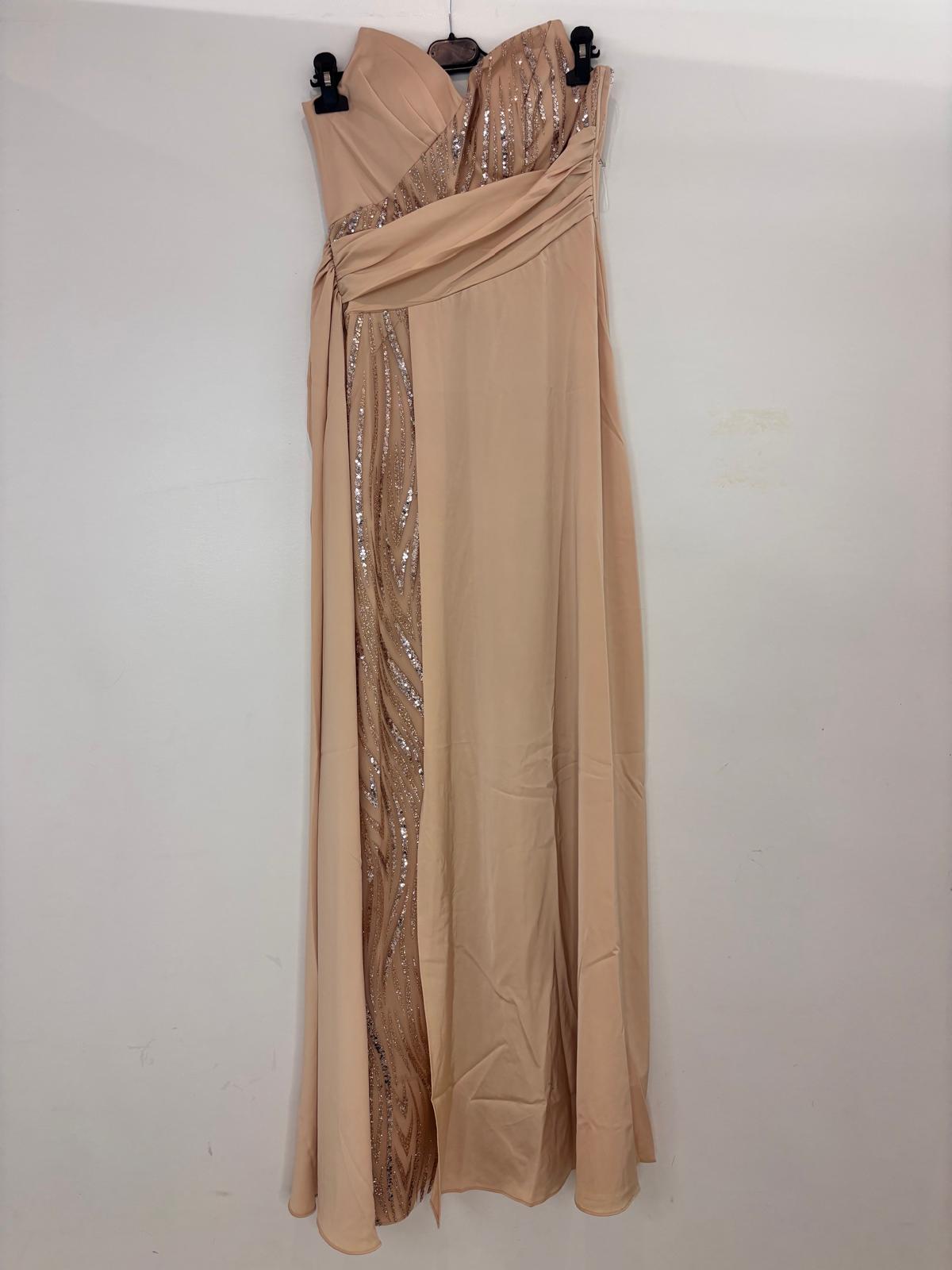 Robe bustier fendue avec sequins et laçage au dos