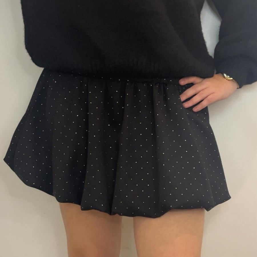 Jupe noire paillette discrets et tombé léger