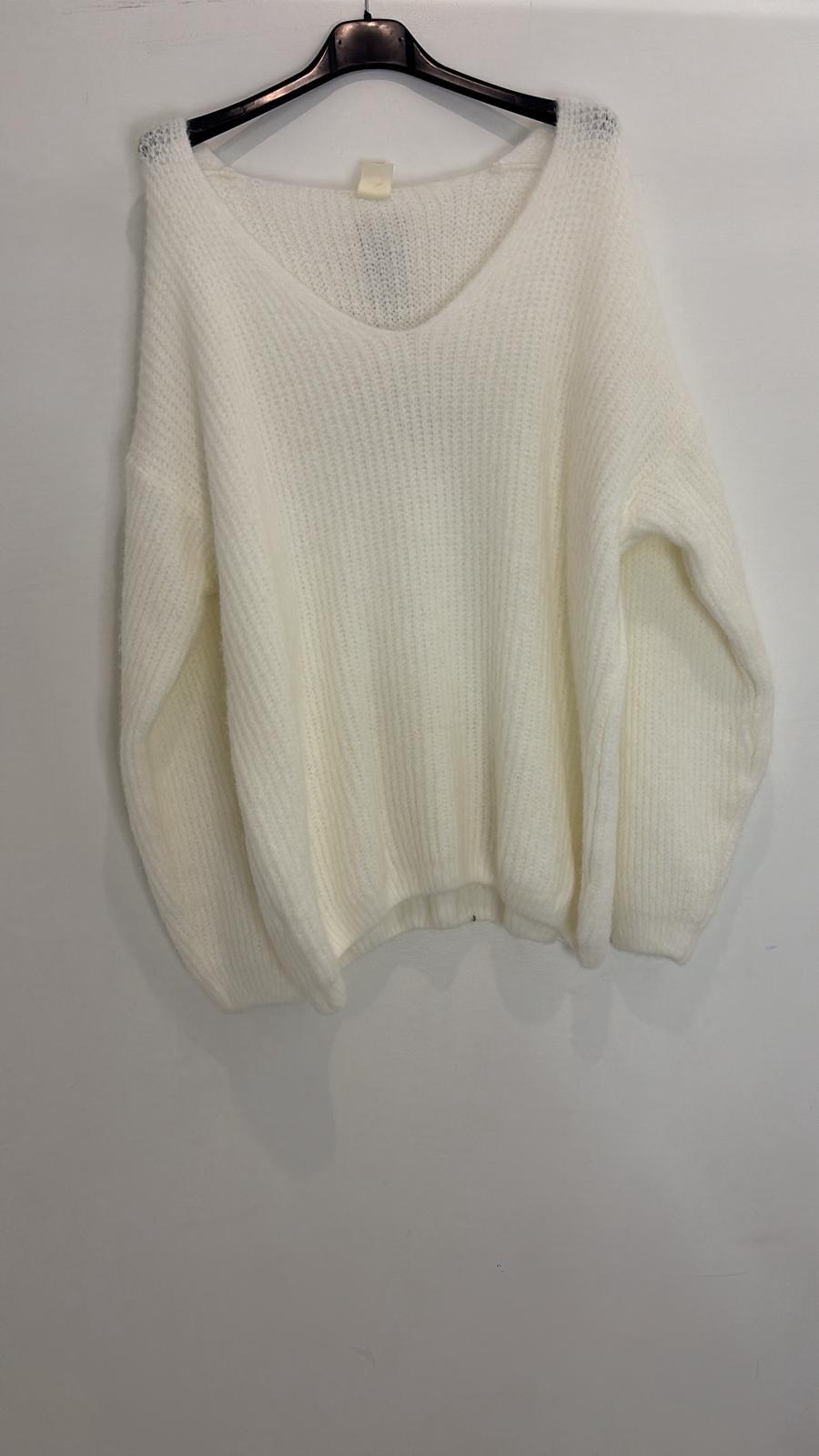 Pull chiné à col V