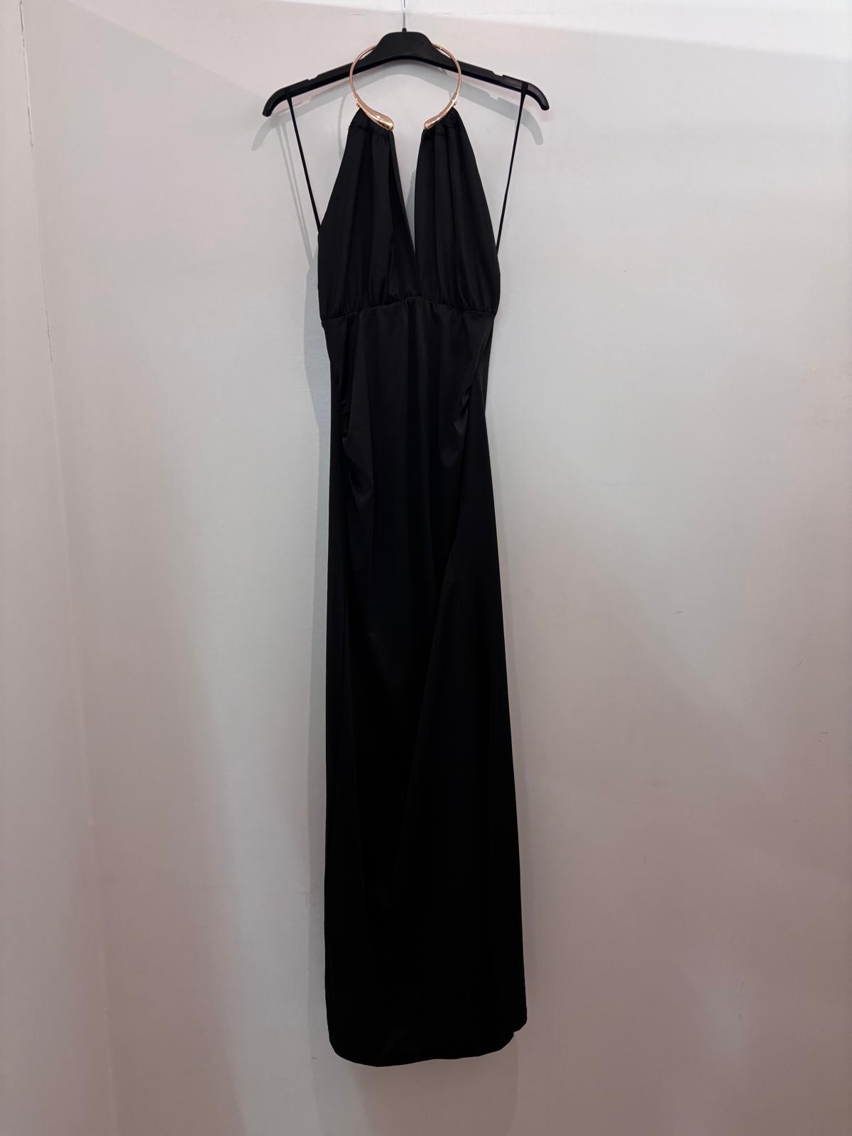 Robe longue à col halter coupe fluide