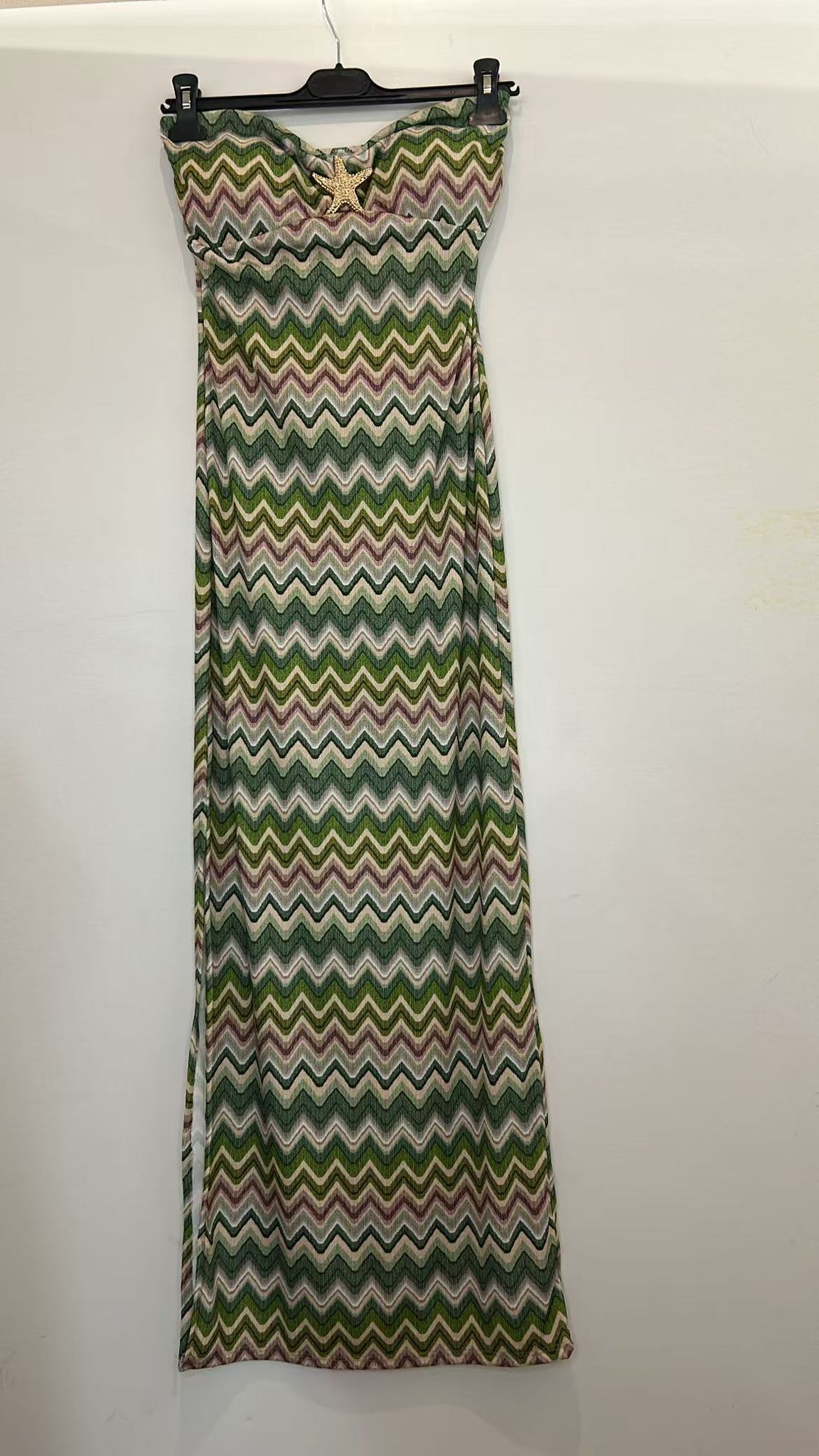 Robe longue à motif ondulé