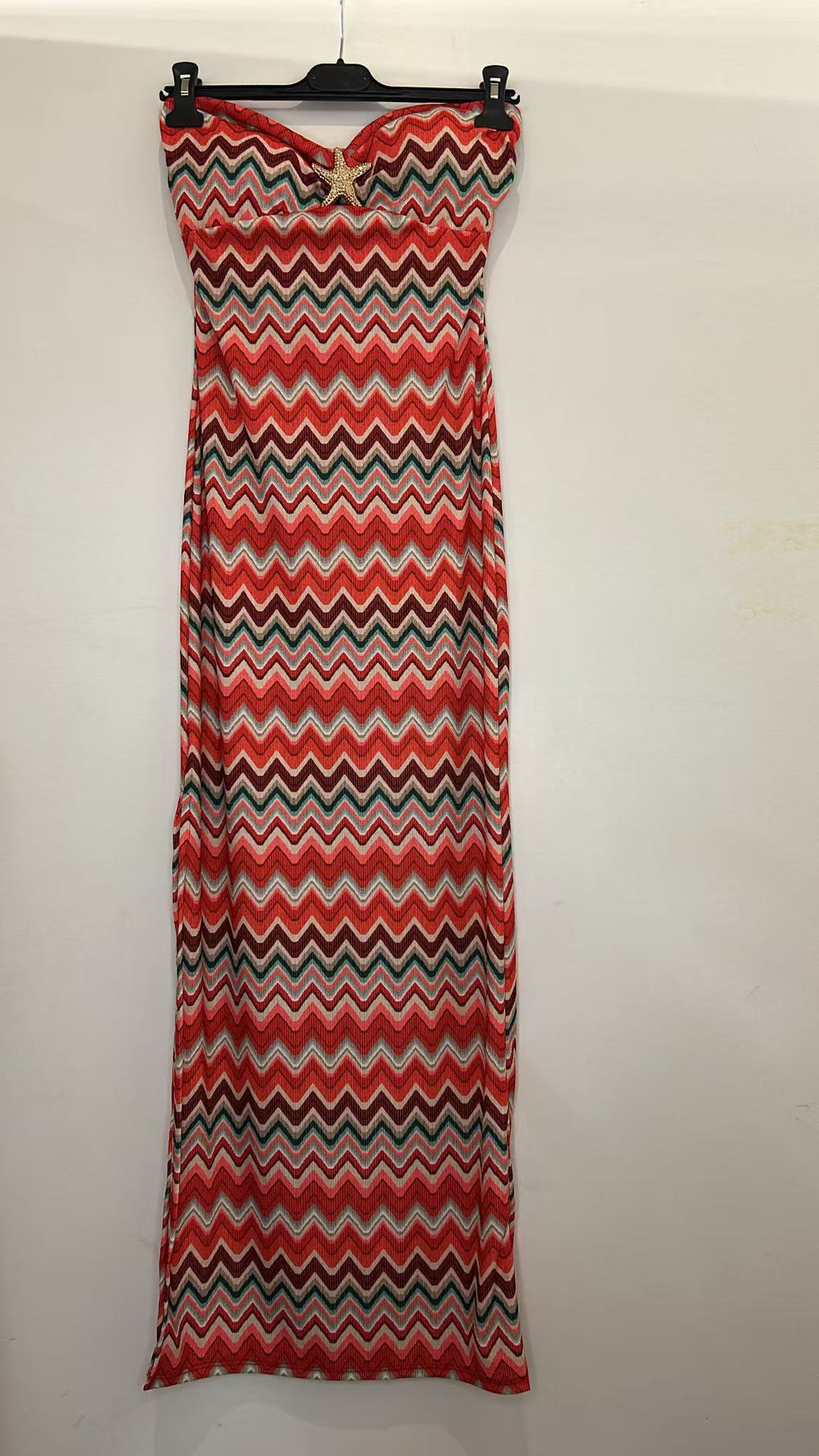 Robe longue à motif ondulé