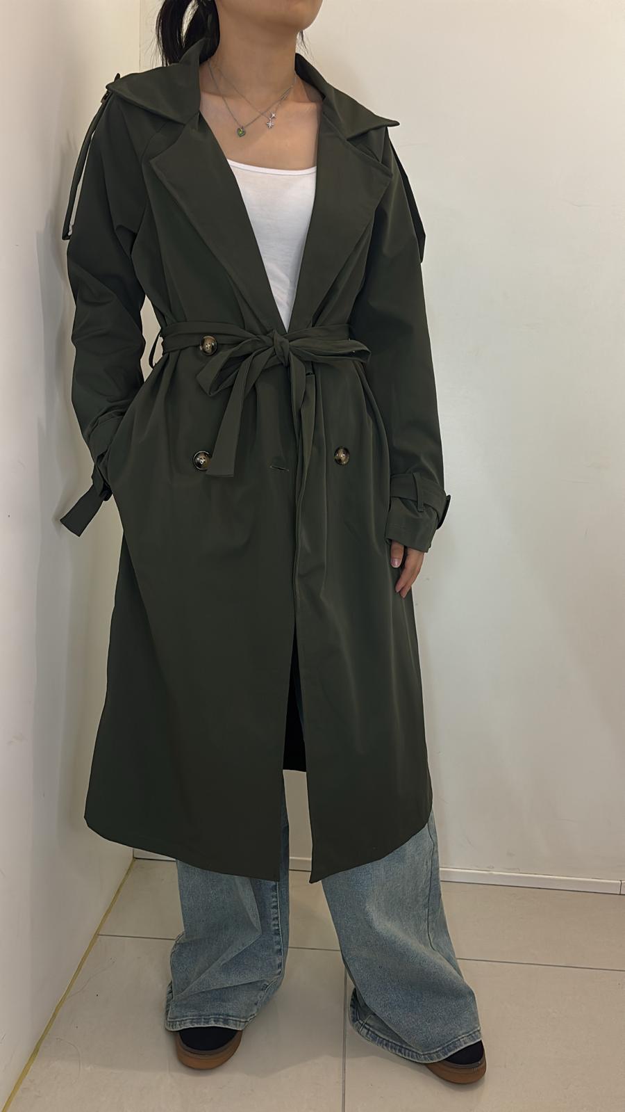 Trench long ceinturé