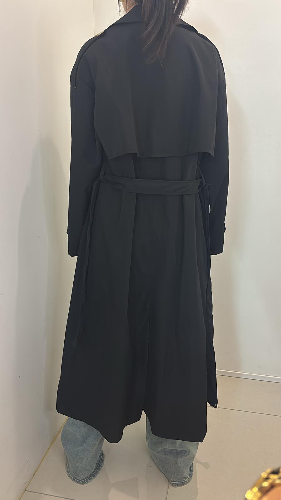 Trench long oversize ceinturé