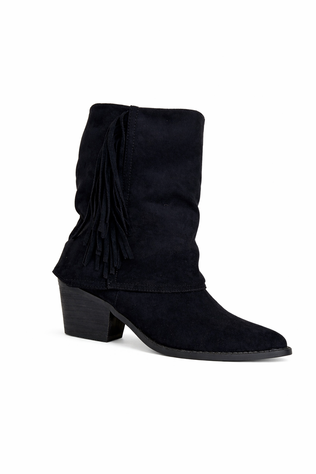 Bottines esprit western en suédine à franges