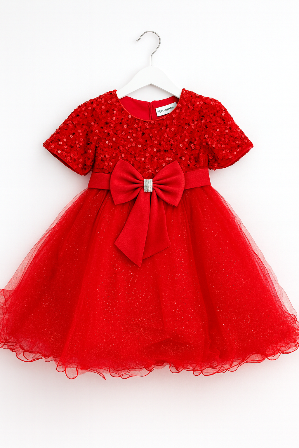 Robe étincelante à sequins & grand nœud