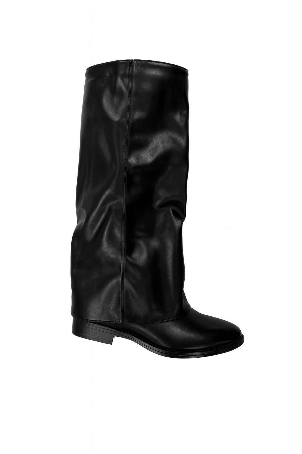 Bottes cavalières effet cuir souple coupe haute