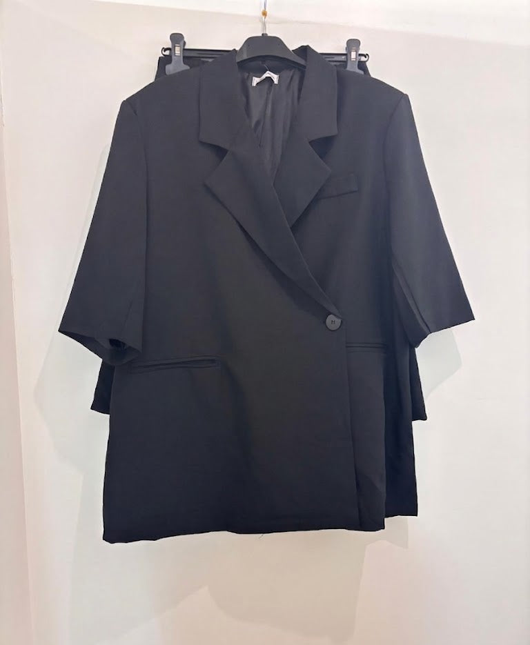Ensemble deux pièces blazer oversize à un bouton col tailleur & short bermuda