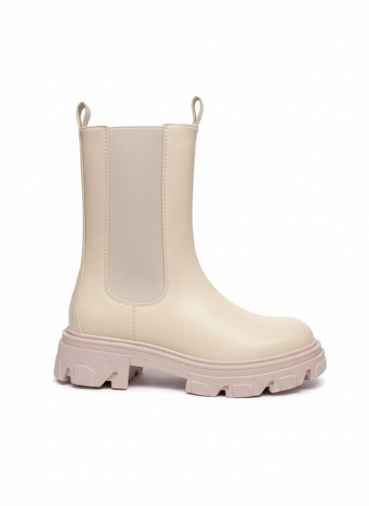 Bottines élastiques à semelle crantée épaisse