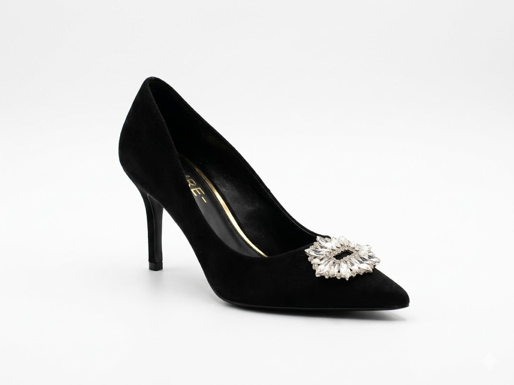 Escarpin à talon haut avec broche strass