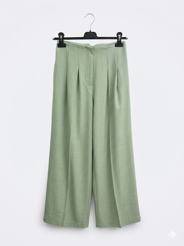 Pantalon large tissu fluide et plissé
