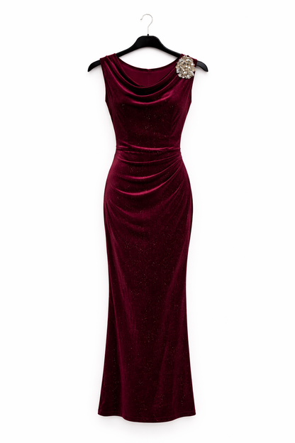 Robe longue élégante en velours