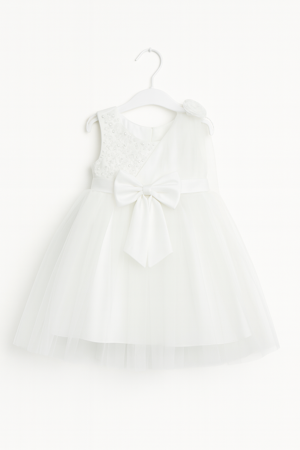 Robe en voile superposé avec grand nœud