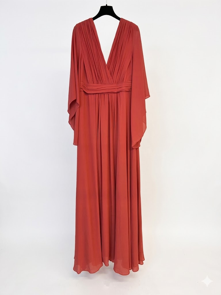 Robe longue avec larges manches fluides