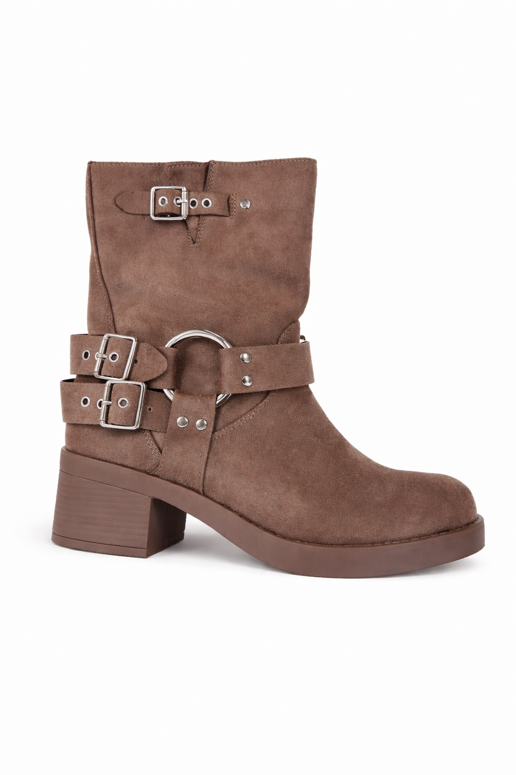 Bottines à boucles métalliques