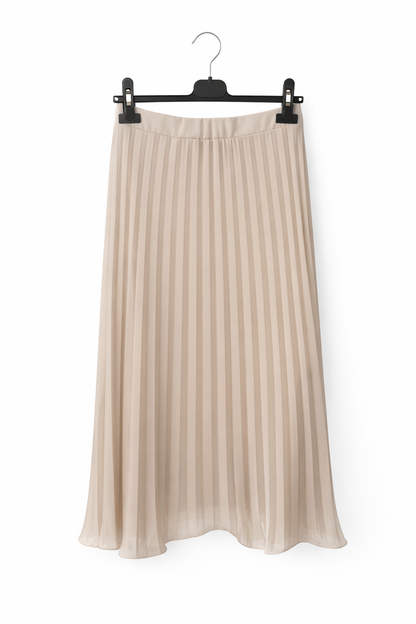Jupe plissée longue taille élastique fluide