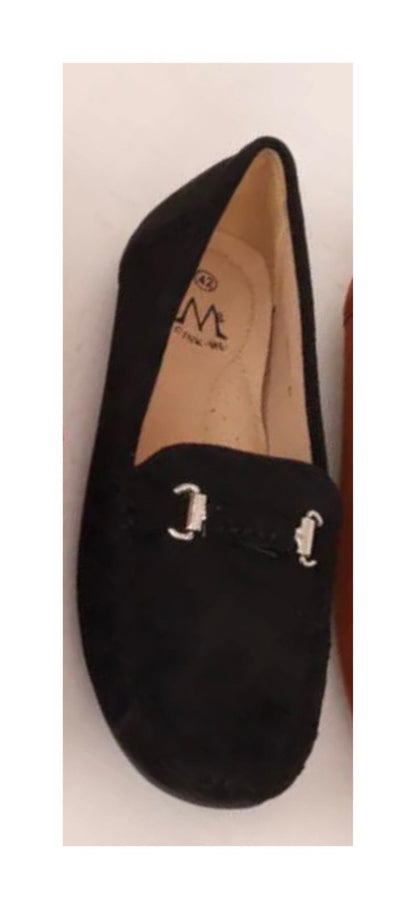 Mocassins en daim  avec boucle métallique