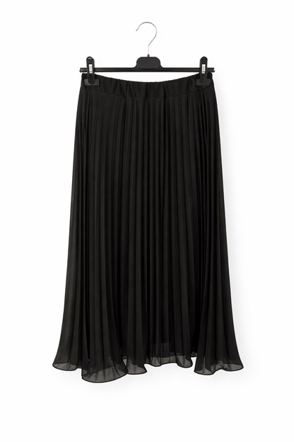 Jupe plissée longue taille élastique fluide
