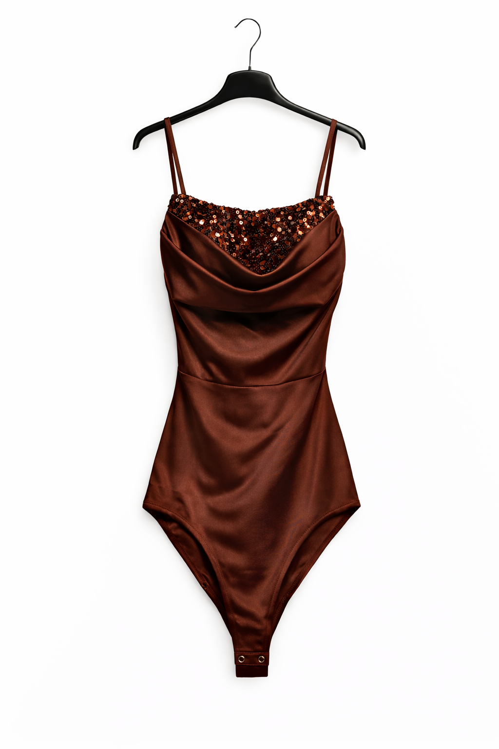 Body à sequins décolleté drapé