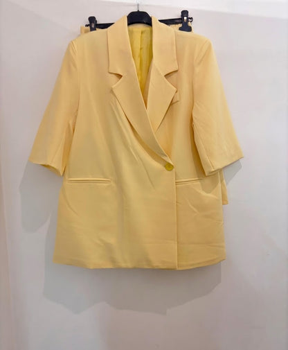 Ensemble deux pièces blazer oversize à un bouton col tailleur & short bermuda