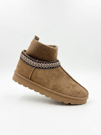 Bottines chaussettes style fourrure