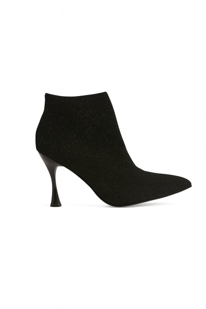Bottines à talon fin effet pailleté
