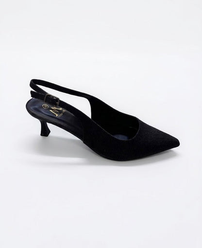Slingback pailleté à bout pointu et petit talon effilé