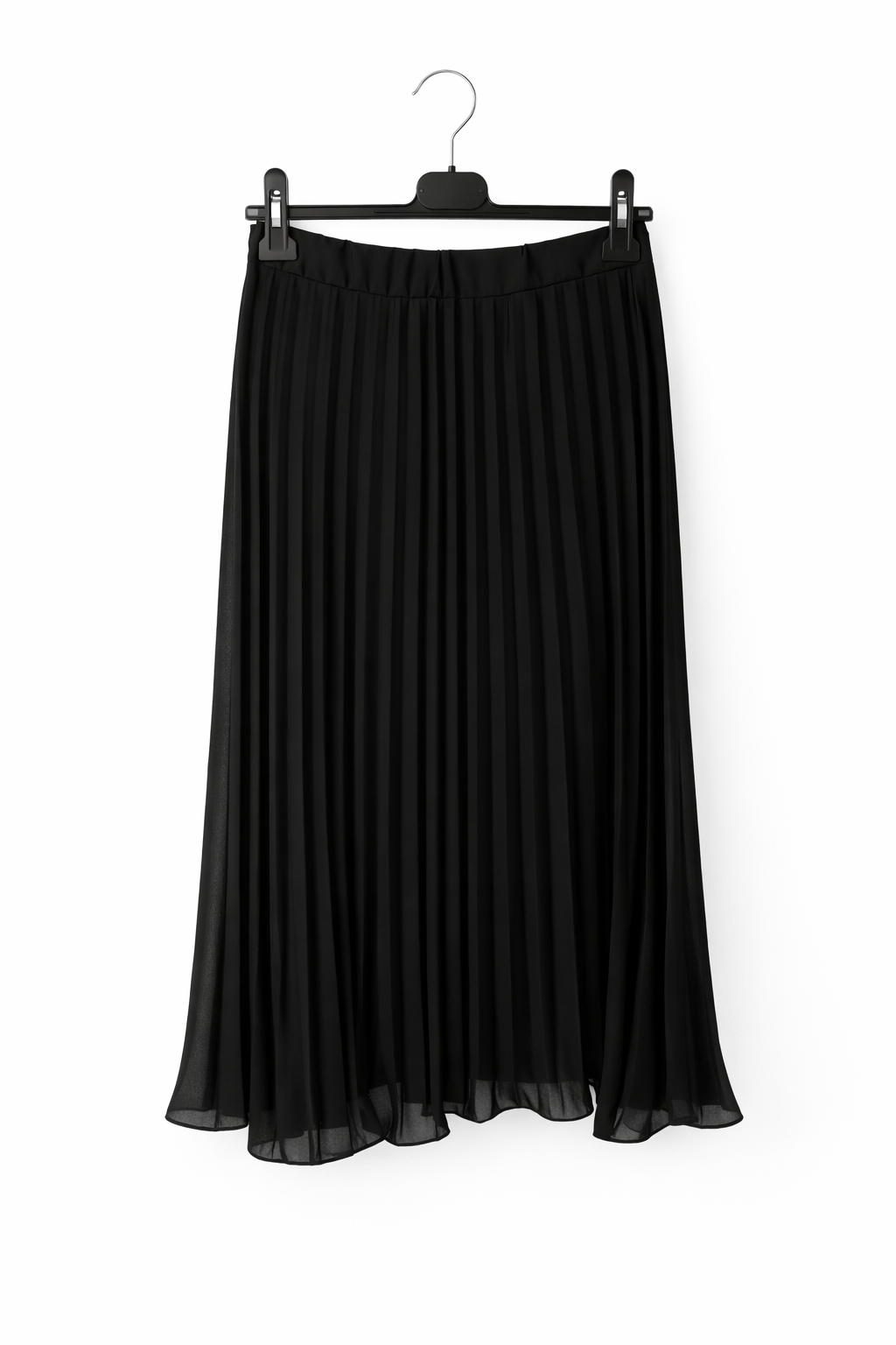 Jupe plissée longue taille élastique fluide