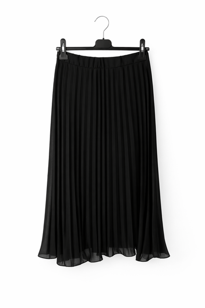 Jupe plissée longue taille élastique fluide