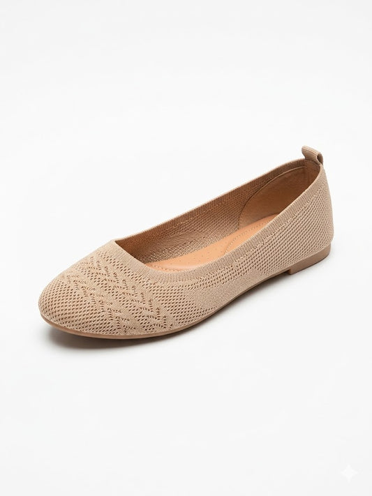 Ballerine en tissu tricoté ajour