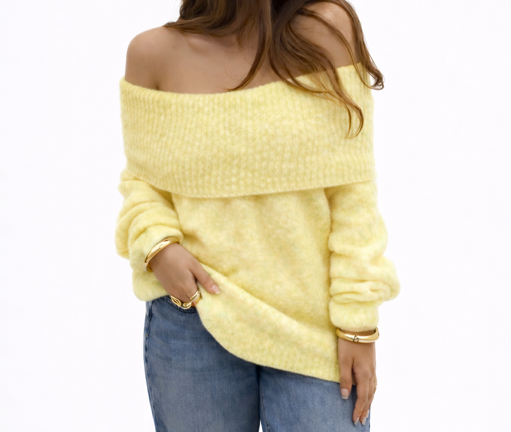 Pull épaules dénudées maille douce