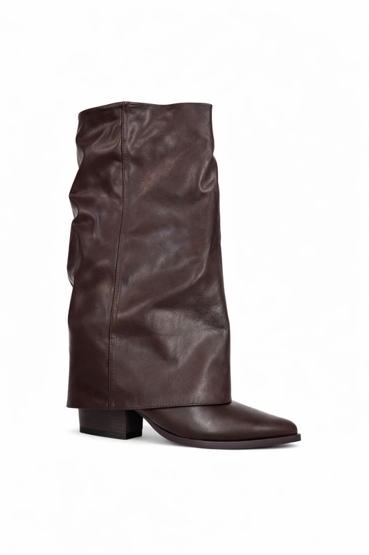 Bottes mi-mollet effet cuir souple