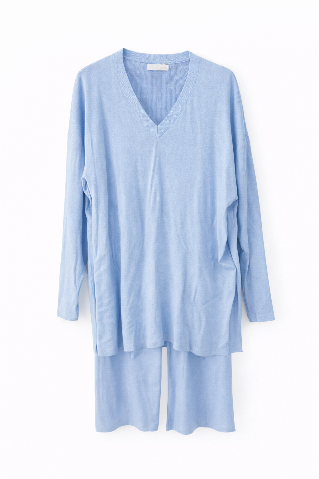 Ensemble – pull oversize à col V et pantalon fluide