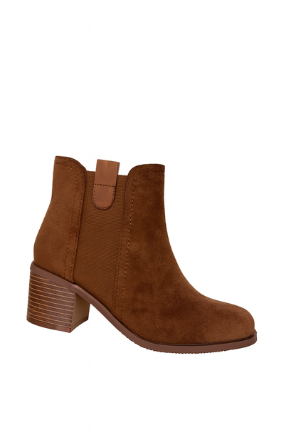 Bottines en suédine talon moyen