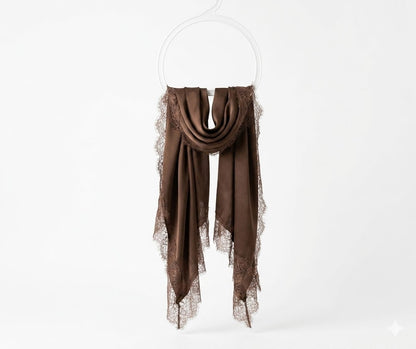 Foulard sarong à finition dentelle à nouer en ceinture asymétrique