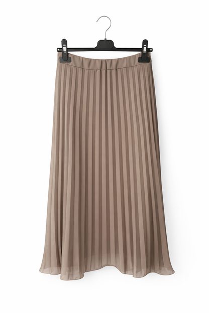 Jupe plissée longue taille élastique fluide