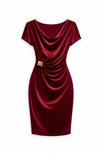 Robe courte ajustée à effet scintillant