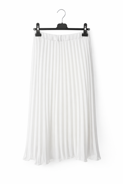 Jupe plissée longue taille élastique fluide
