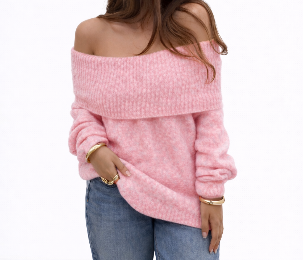 Pull épaules dénudées maille douce